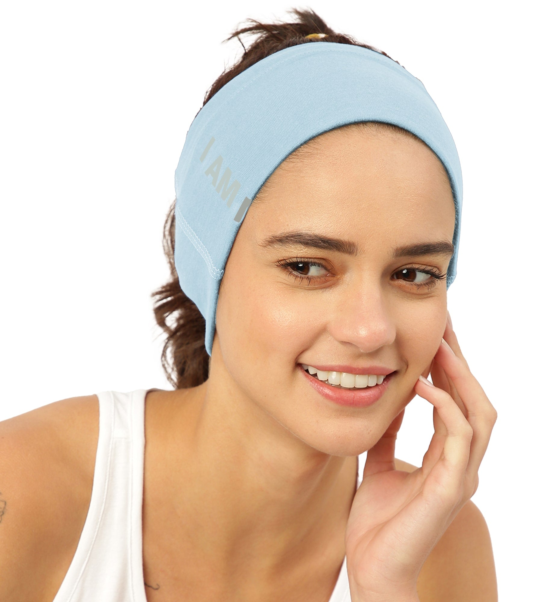 Unisex Chalk Blue Organic Bandana Masks - Printed (Pack Of 1)