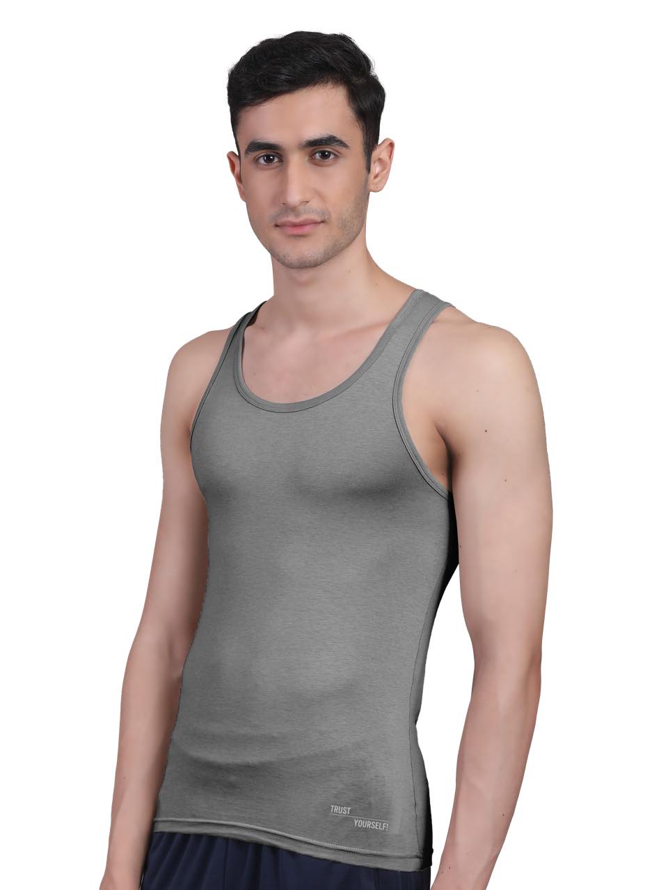 Iron Charcoal Twin Skin Organic Bamboo Vest - Comfort Fit (Pack Of 1)