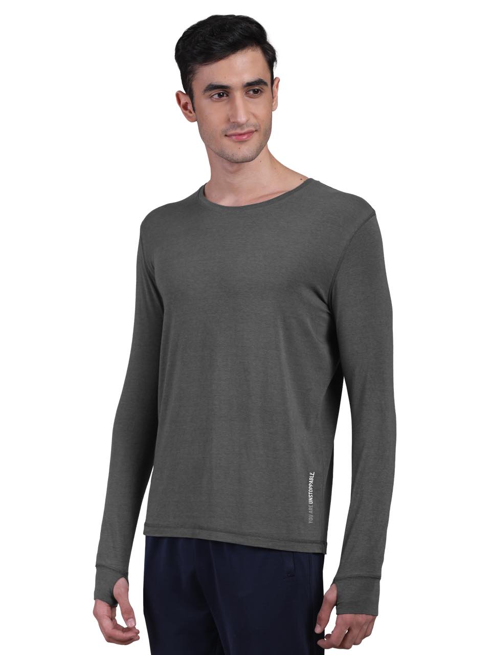 Iron Charcoal Men's Organic Bamboo Skins (Full Sleeves-Undershirt, Loungewear, Sleepwear) - Pack Of 1