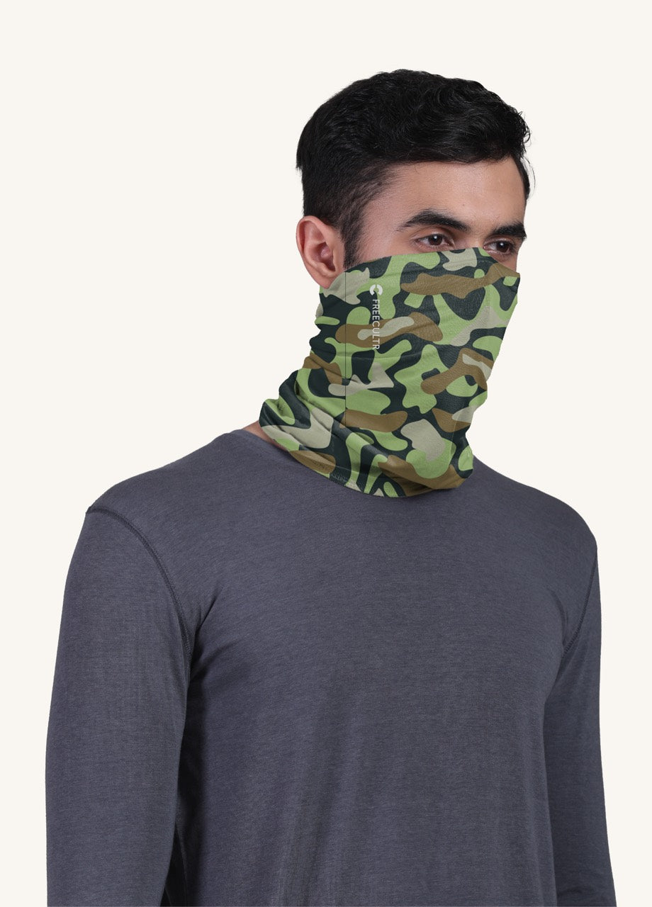 Summers Essential Combo - Crew Neck T-shirt, Arm Sleeves & Bandana Mask
