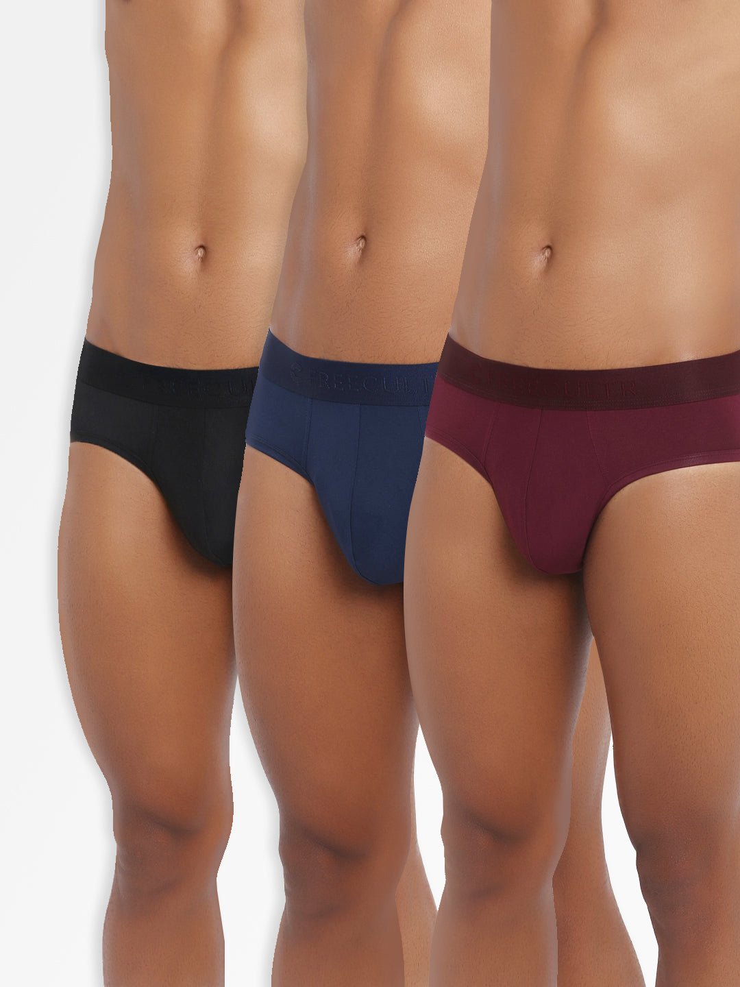 Men's Micro Modal & Elastane Brief in Solid Waistband (Pack of 3) - freecultr.com
