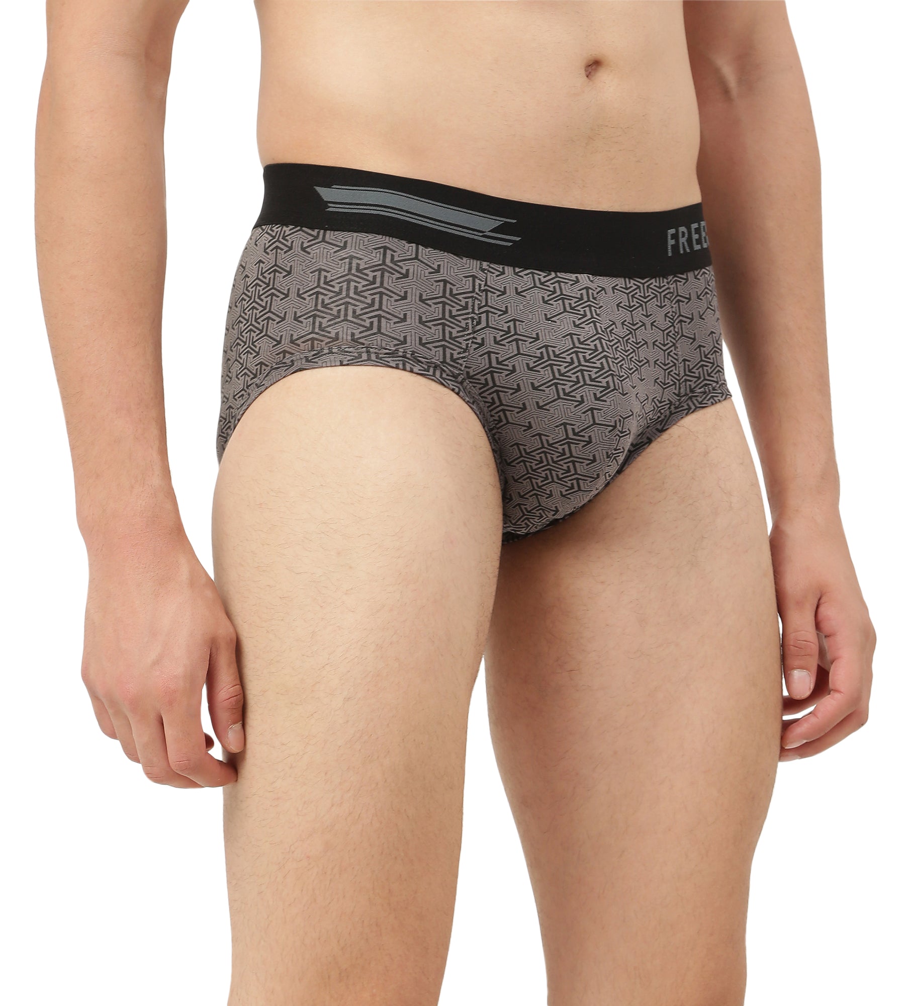 Carbon Smoke Grey Men's Anti-Bacterial Micro Modal Printed Brief (Pack of 1)