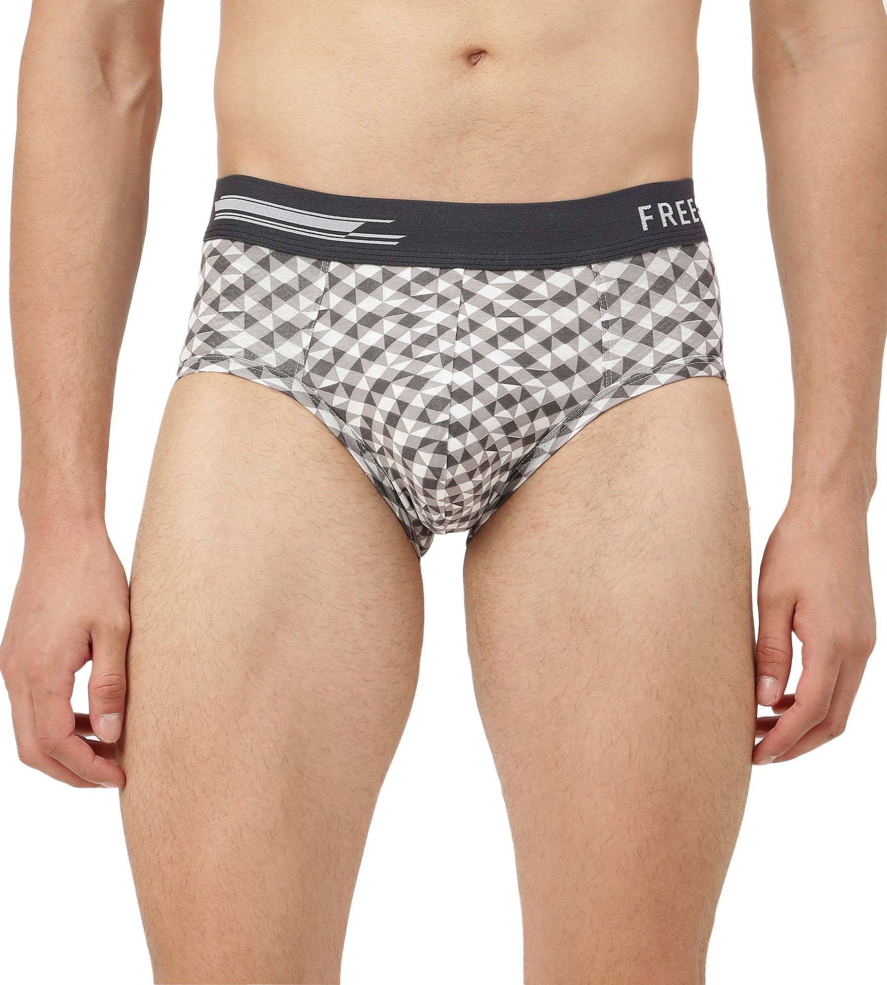 Matrix White Men's Anti-Bacterial Micro Modal Printed Brief (Pack of 1)