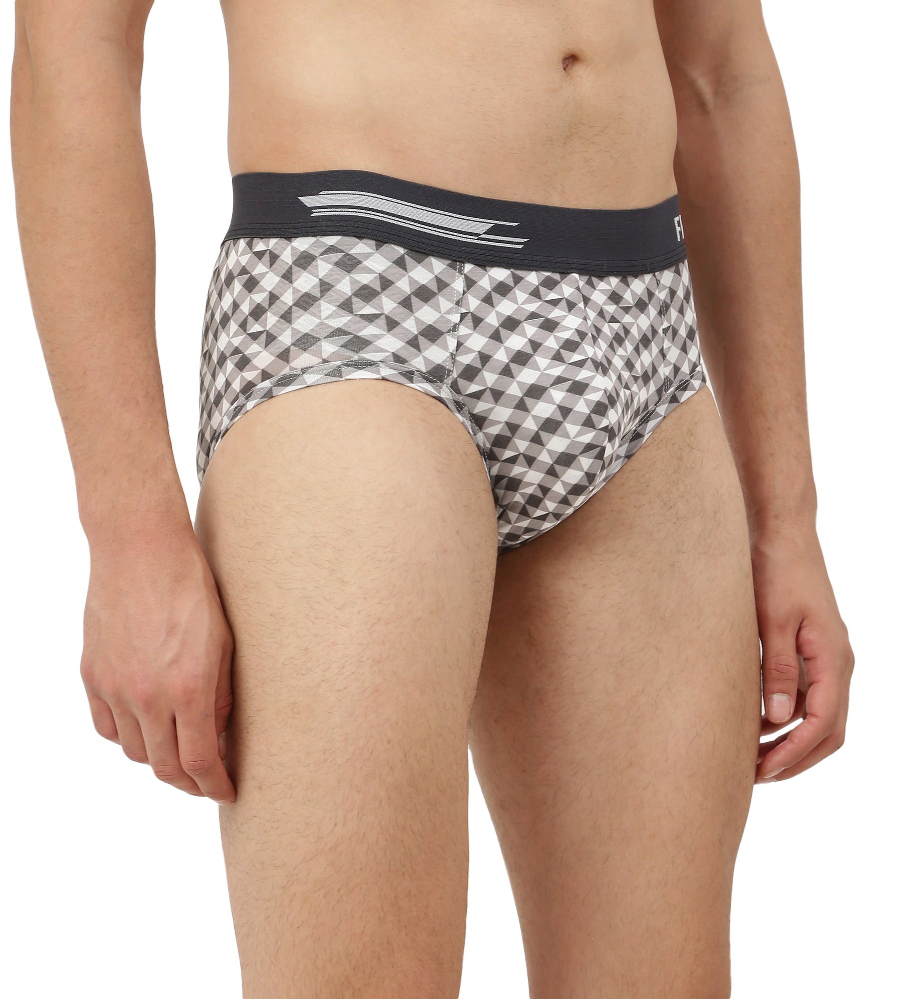 Matrix White Men's Anti-Bacterial Micro Modal Printed Brief (Pack of 1)