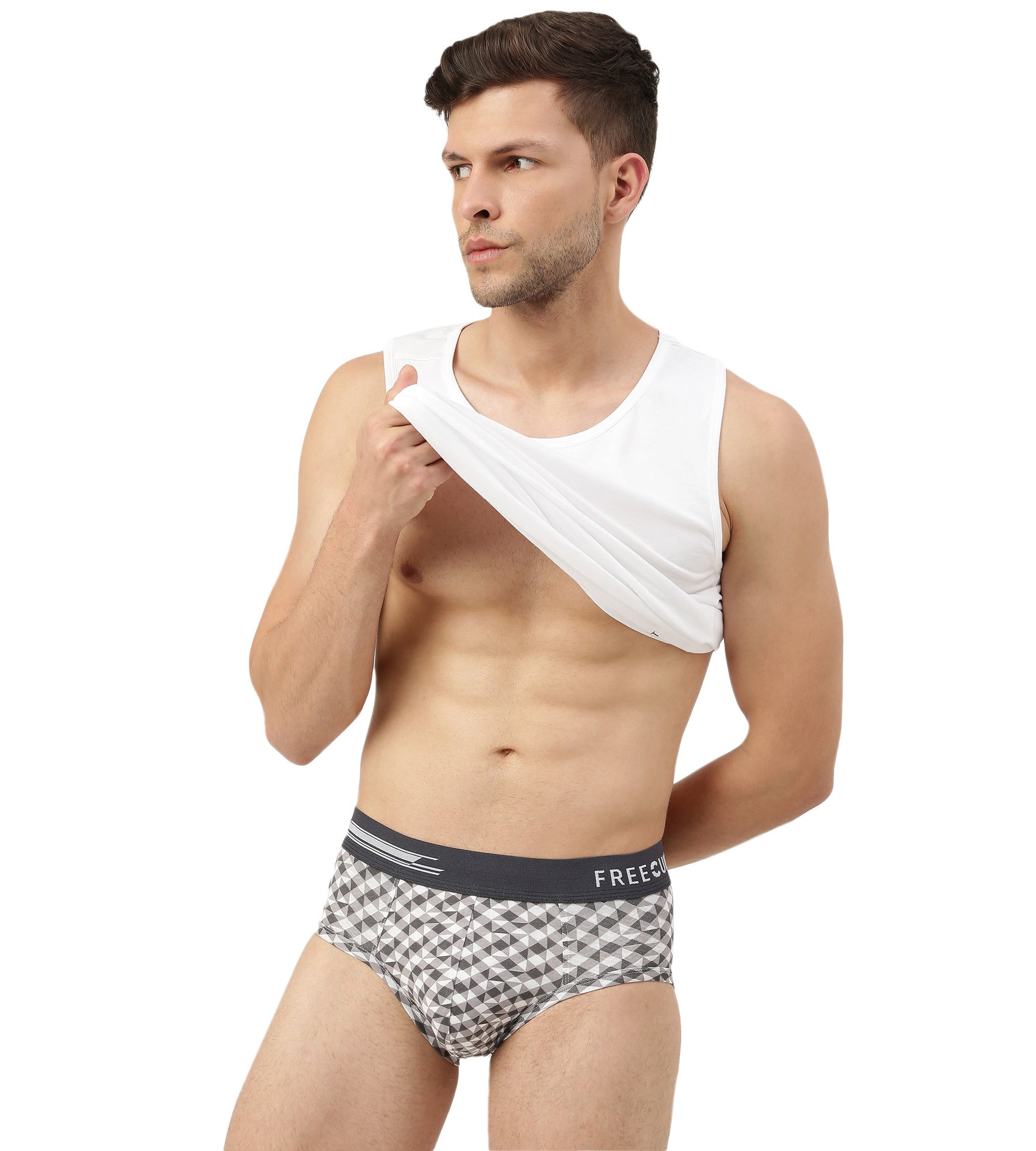 Matrix White Men's Anti-Bacterial Micro Modal Printed Brief (Pack of 1)