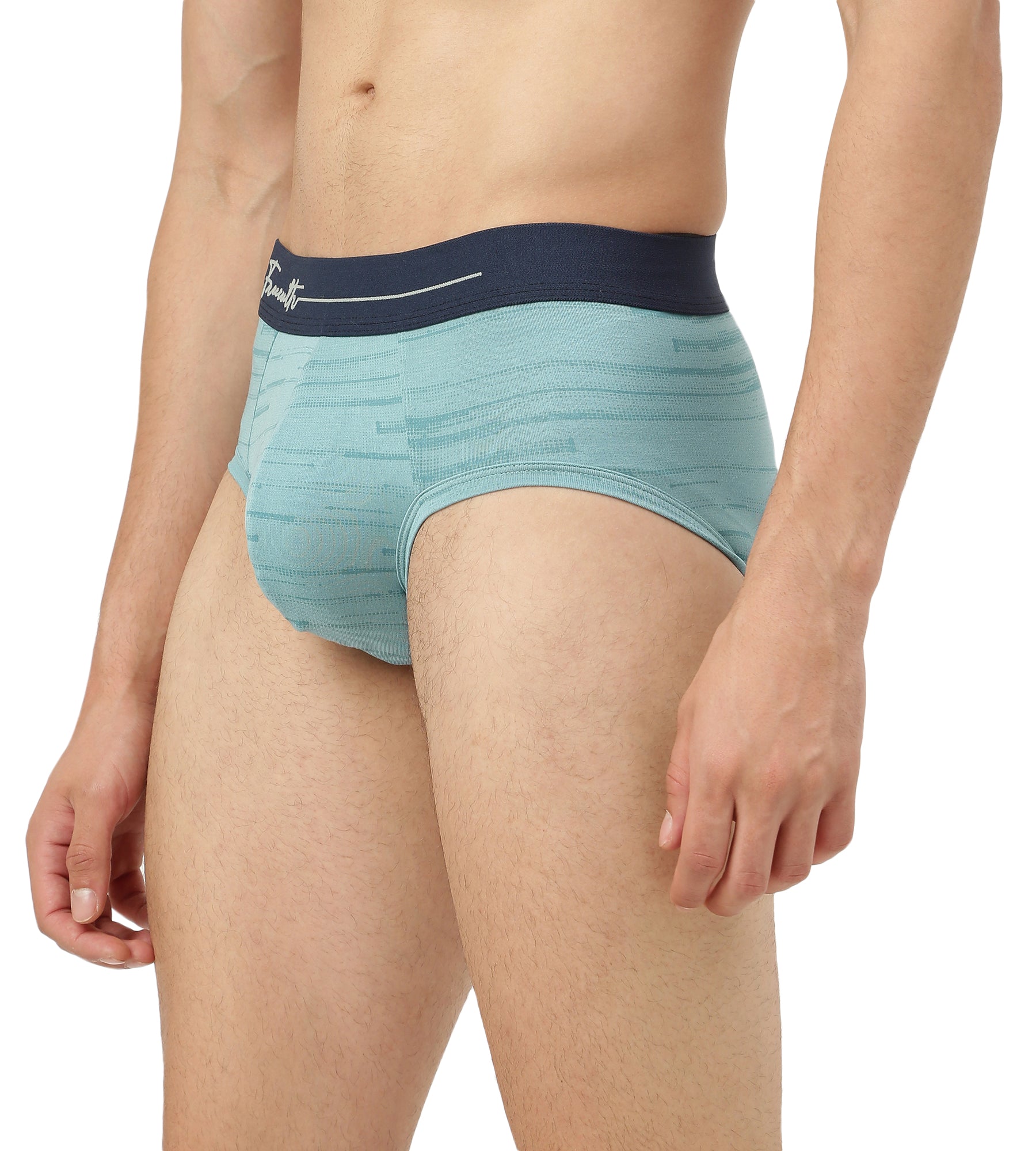 Pixel Martini Blue Men's Anti-Bacterial Micro Modal Printed Brief (Pack of 1)