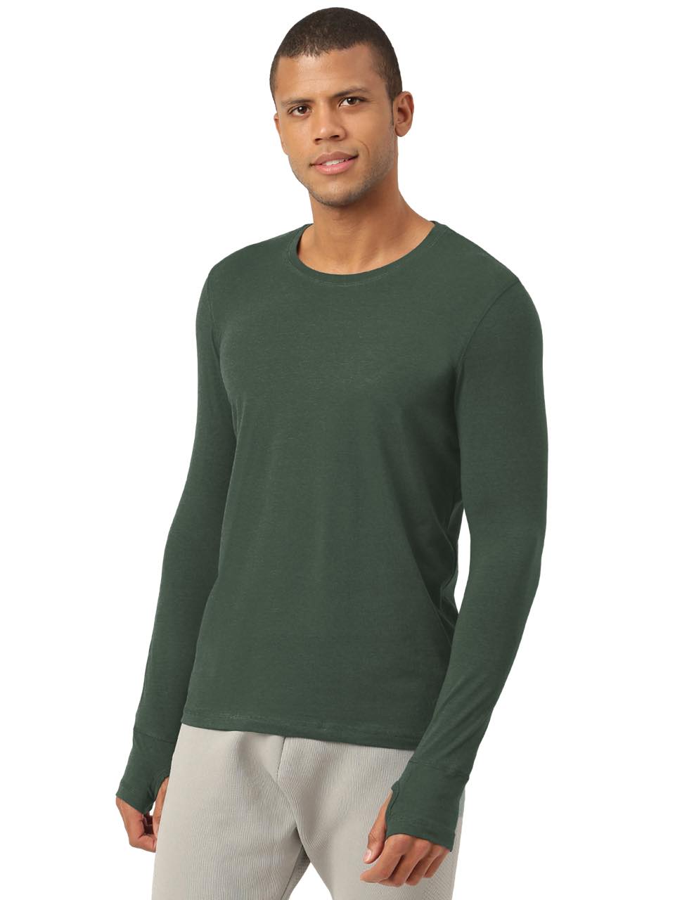 Black Forest Green Men's Organic Bamboo Skins (Full Sleeves-Undershirt, Loungewear, Sleepwear) - Pack Of 1