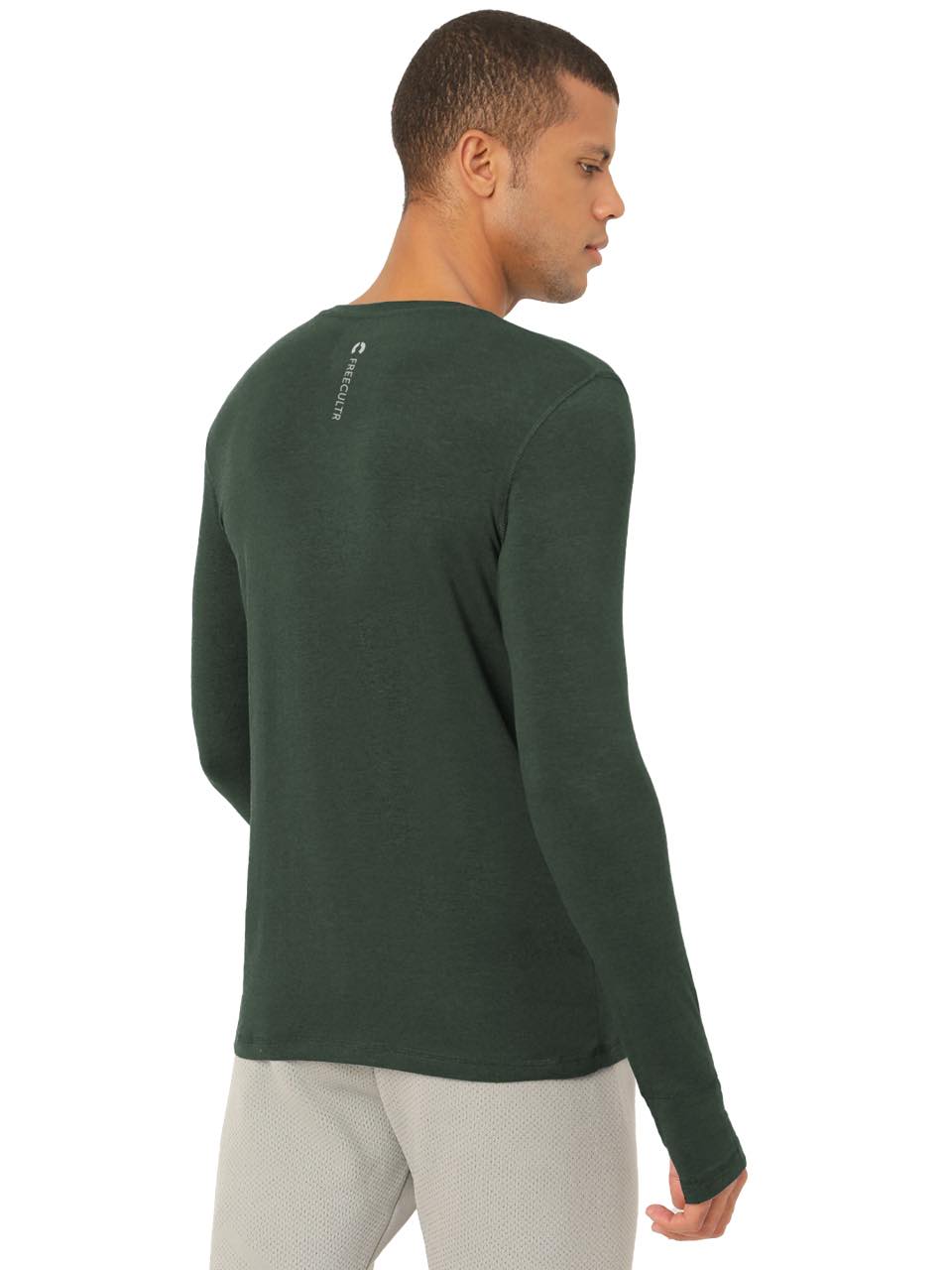 Black Forest Green Men's Organic Bamboo Skins (Full Sleeves-Undershirt, Loungewear, Sleepwear) - Pack Of 1