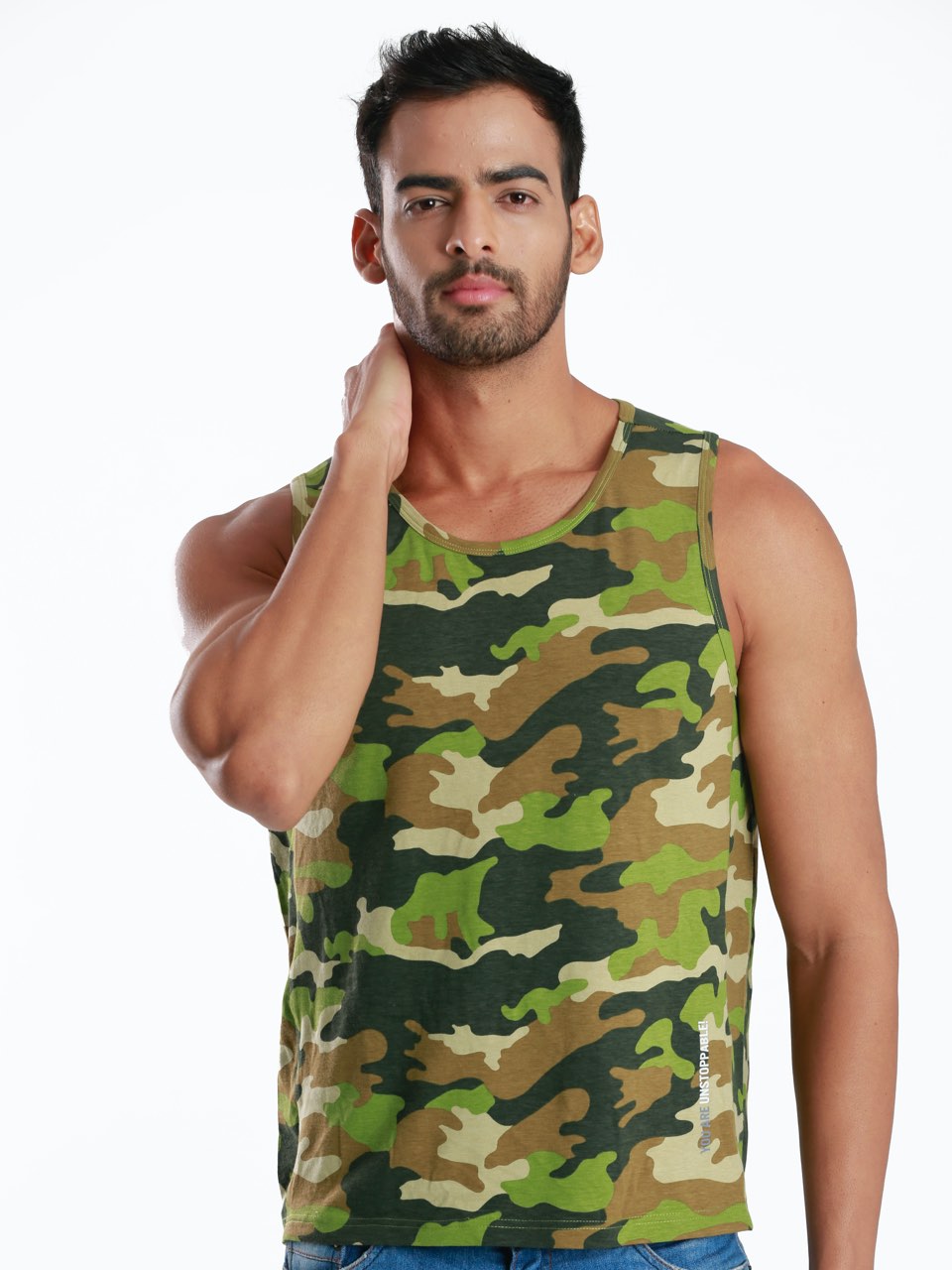 Active Fit Camo Printed Organic Bamboo Vest (Pack of 3)