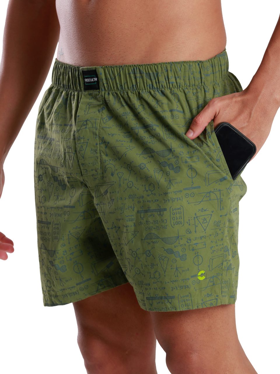 Absinthe Green All-Day Printed Boxer Shorts (Pack Of 1)