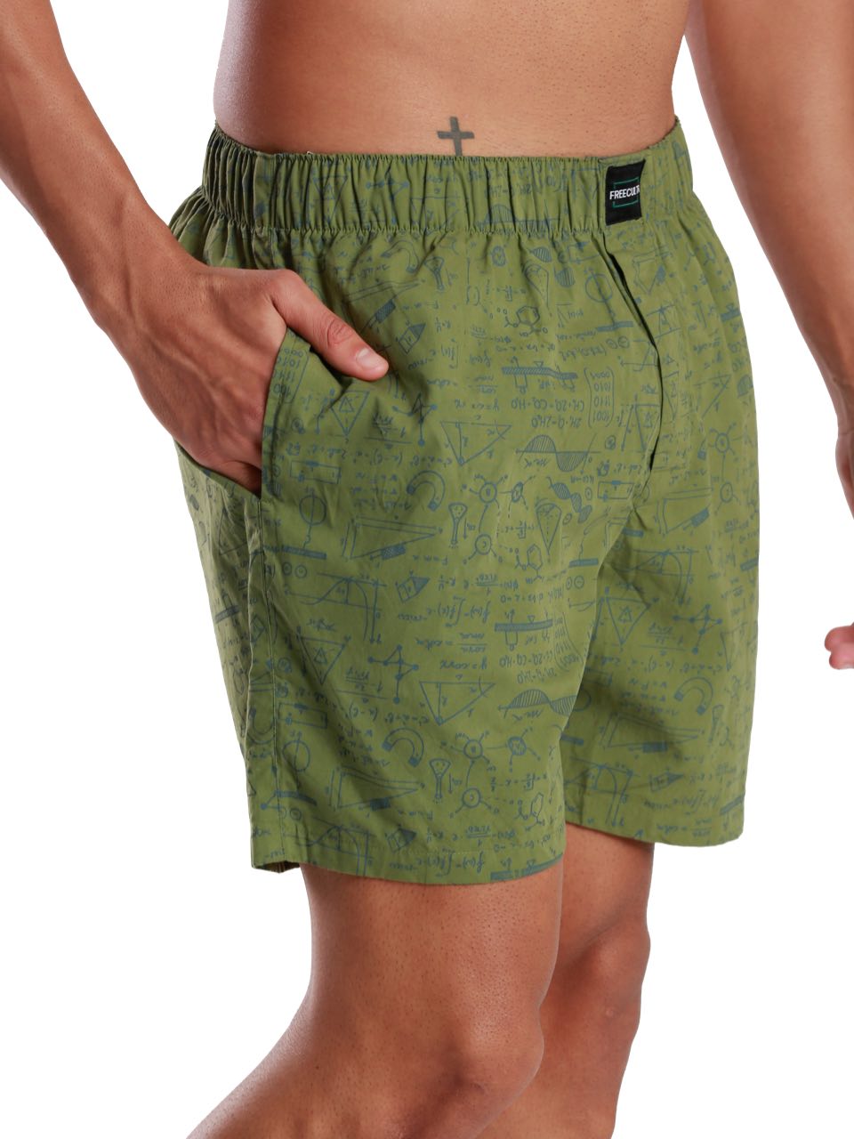 Absinthe Green All-Day Printed Boxer Shorts (Pack Of 1)