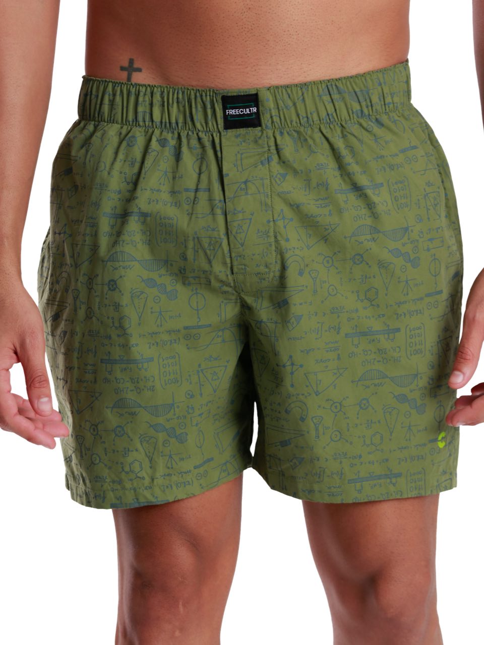 Absinthe Green All-Day Printed Boxer Shorts (Pack Of 1)