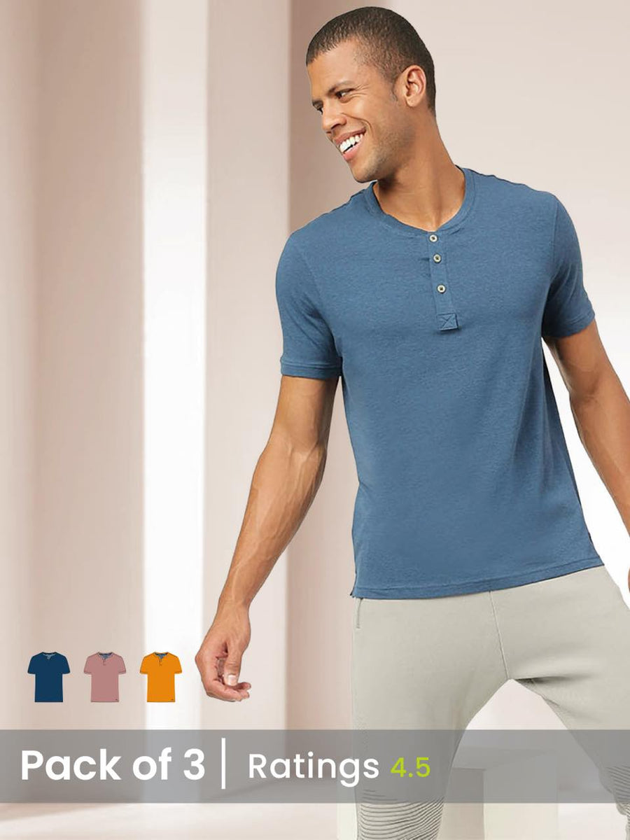 freecultr solid men's henley t shirt