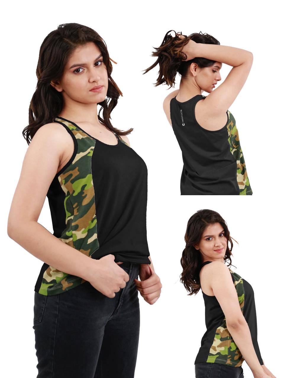 Camouflage Printed Bamboo Tank Top For Women's (Pack Of 1)