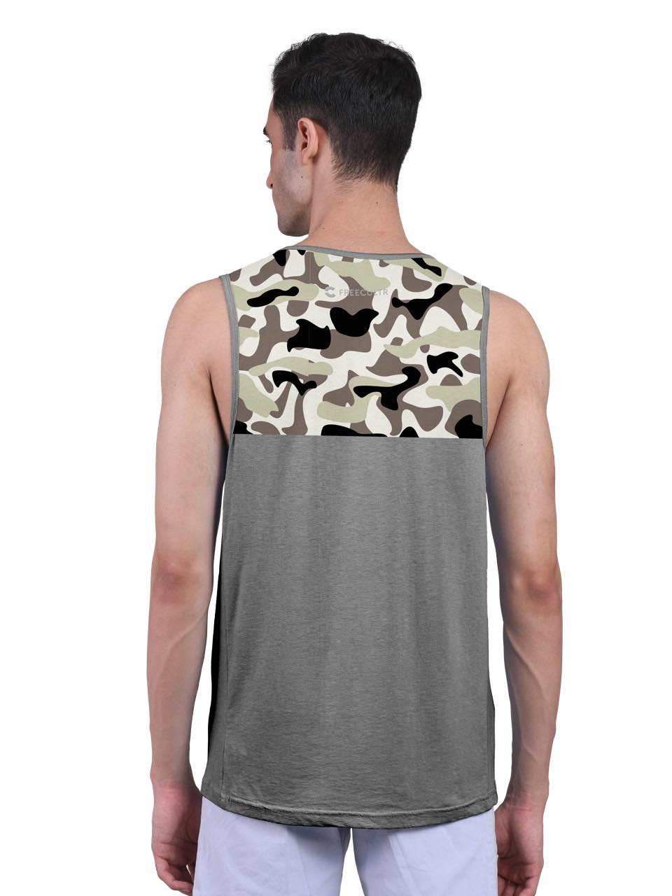 Iron Charcoal Active Vest Front Yoke Camouflage Regular Organic Bamboo Vest - Active Fit (Pack Of 1)