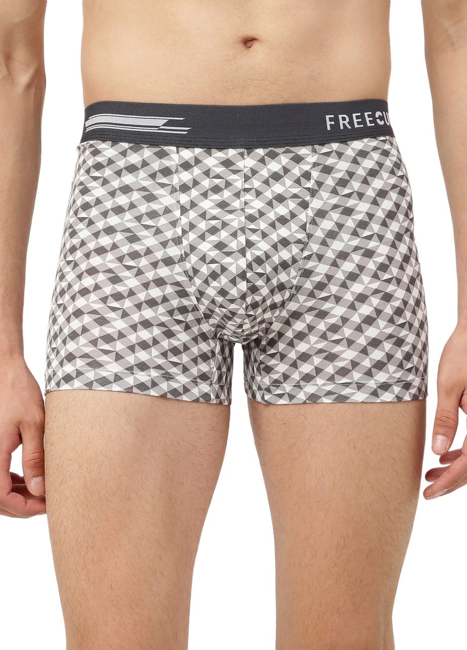 Matrix White Men's Anti-Bacterial Printed Micro Modal Trunk (Pack of 1)