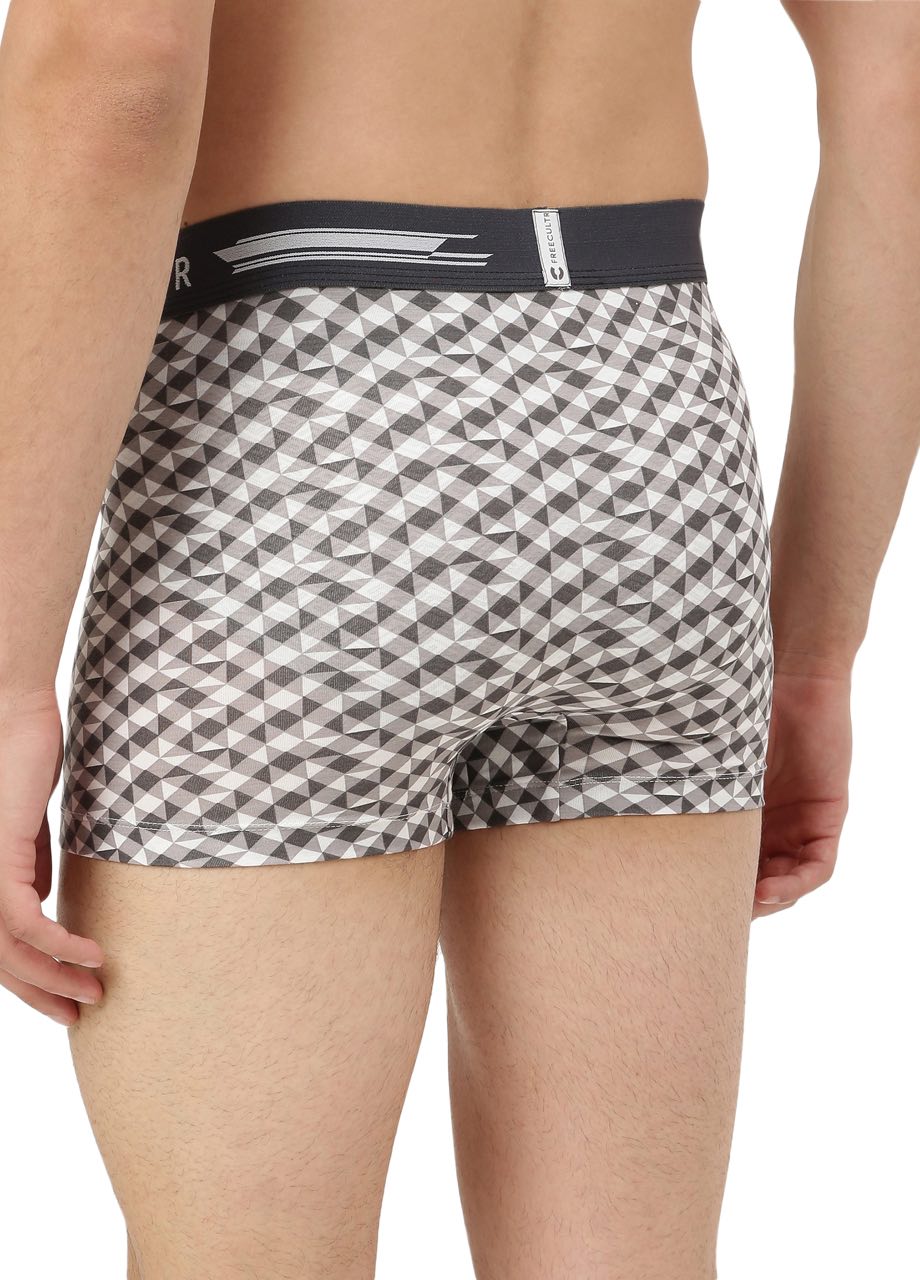 Matrix White Men's Anti-Bacterial Printed Micro Modal Trunk (Pack of 1)
