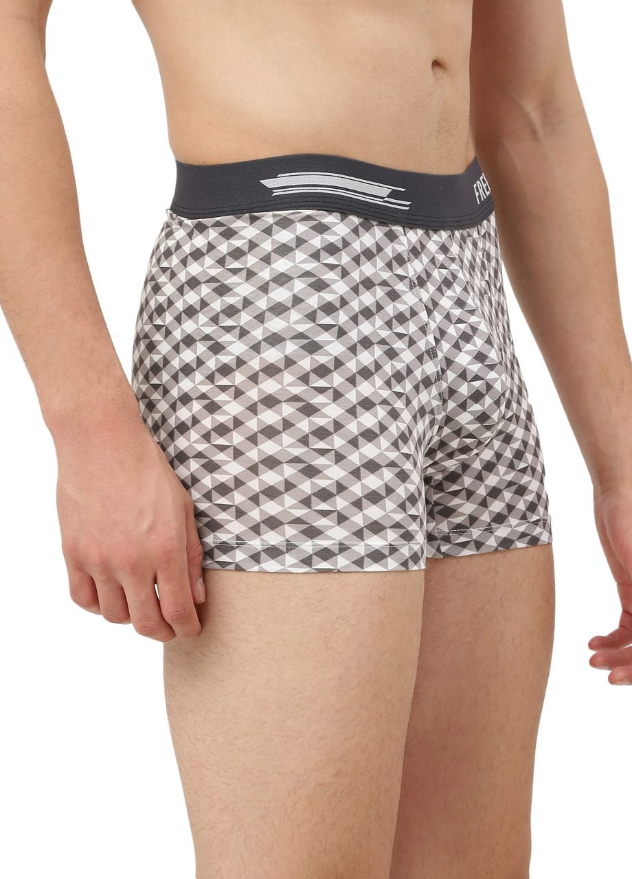 Matrix White Men's Anti-Bacterial Printed Micro Modal Trunk (Pack of 1)