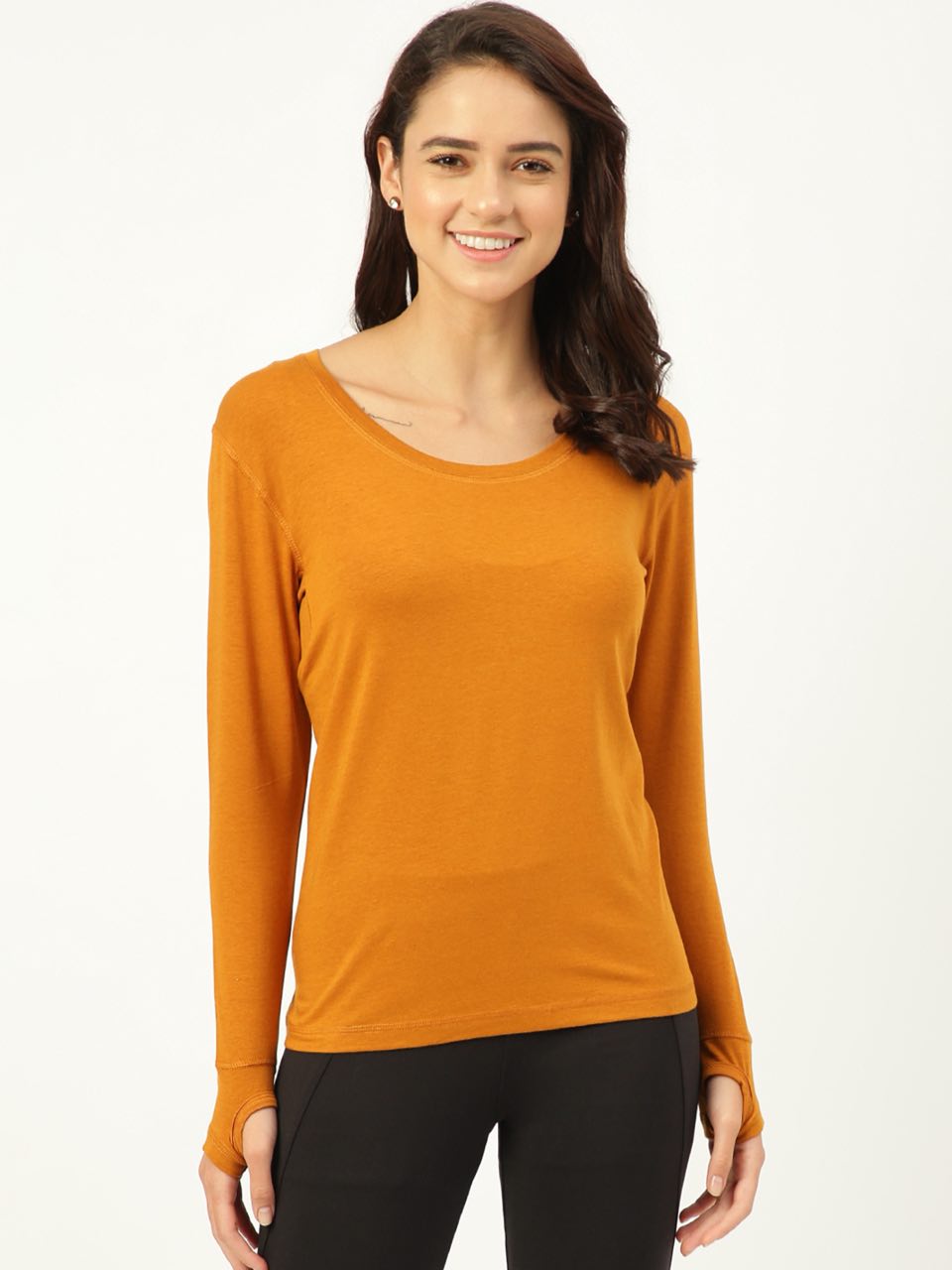 Mustard Yellow Women's Full Sleeves Skins (Pack Of 1)