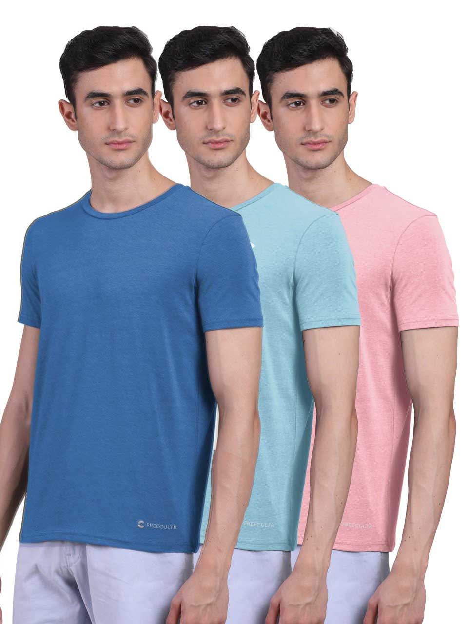 Men's Half Sleeves Bamboo Undershirts (Loungewear & Sleepwear) - Pack of 3