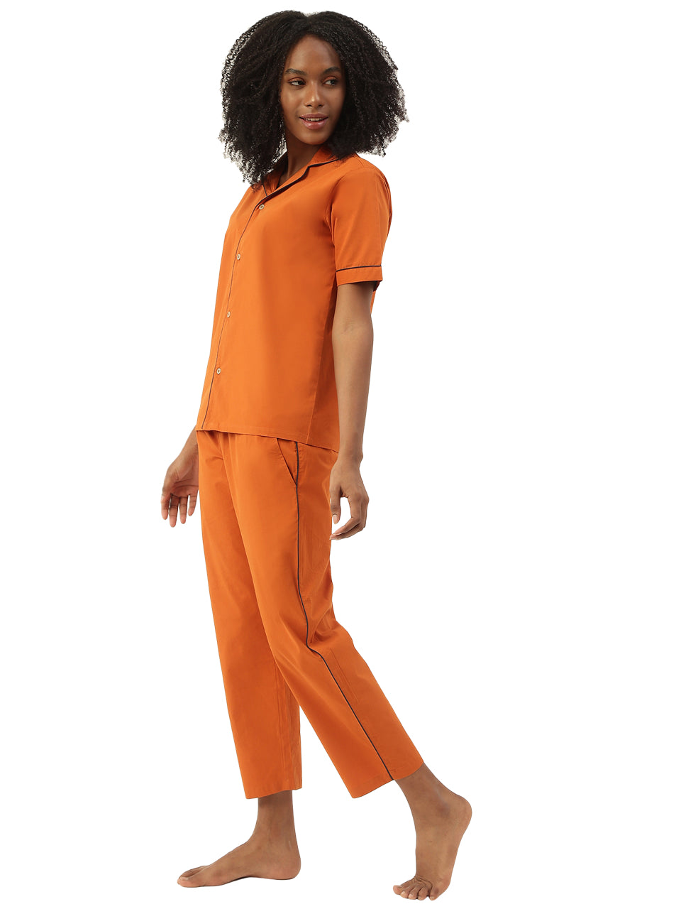 Women's Organic Cotton Solid Sleepsuit Set (Pack Of 1)