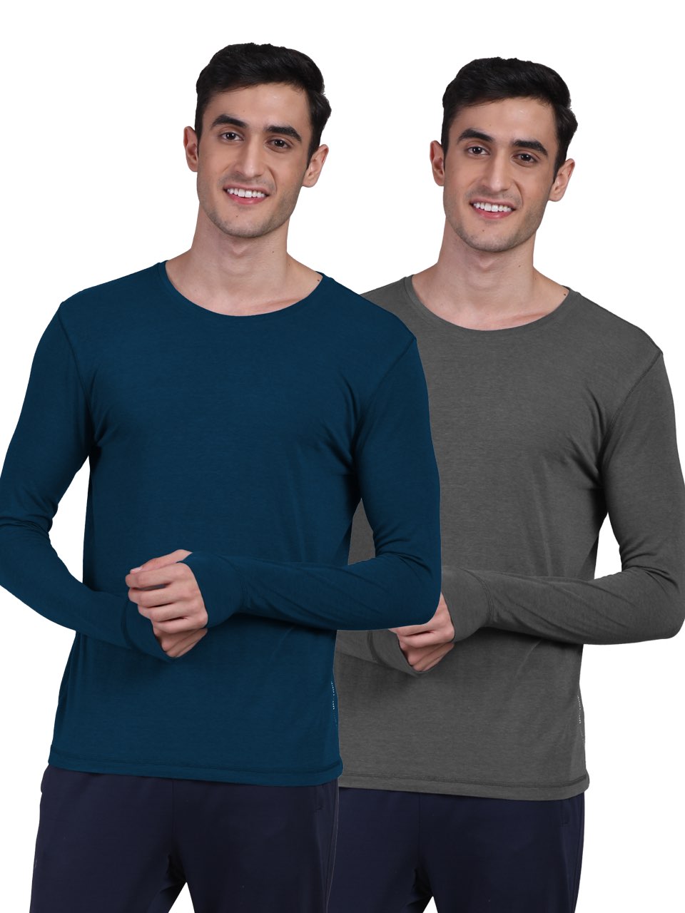 Men's Organic Bamboo Skins (Full Sleeves-Undershirt, Loungewear, Sleepwear) - Pack of 2