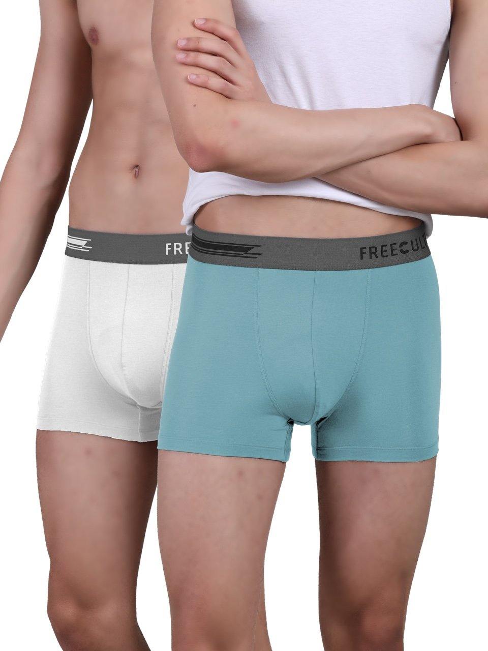Summer Collection - Men's Micro Modal & Elastane Trunk in Contrast Waistband (Pack of 2) - freecultr.com