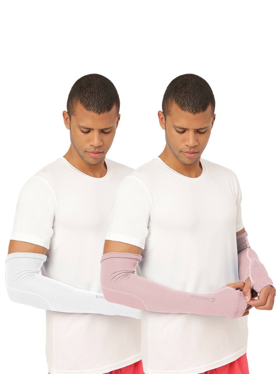 Unisex White Arm Sleeves (Pack of 2)