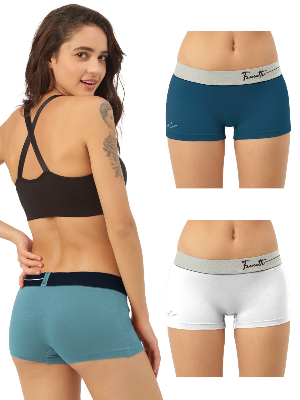 Women's Micro Modal Boy Shorts in Cult Waistband (Pack of 3)