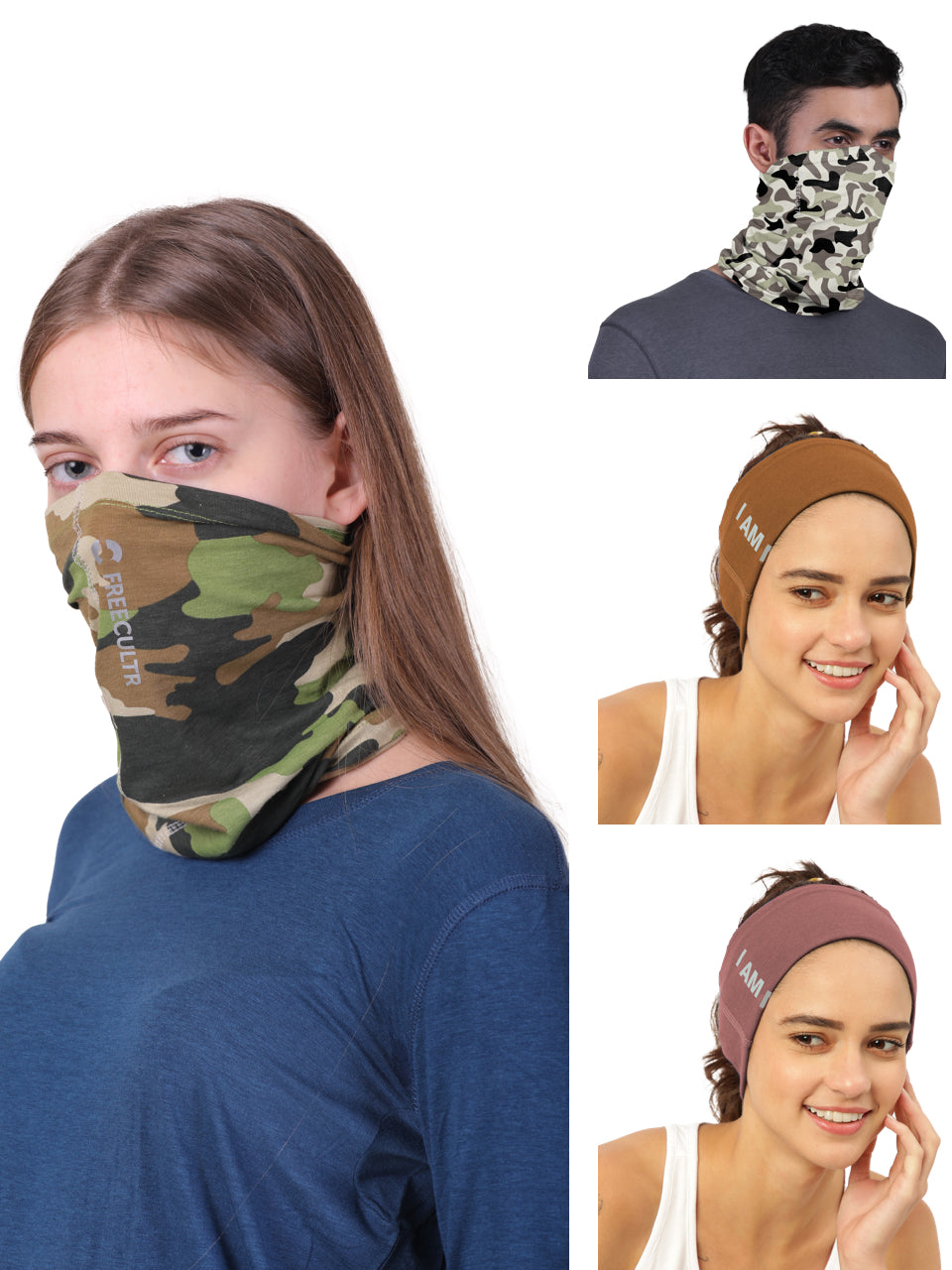 Unisex Printed Organic Bandana Masks (Pack of 4)