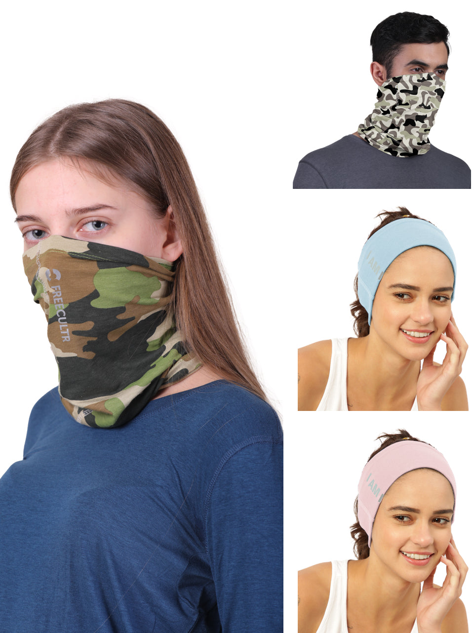 Unisex Printed Organic Bandana Masks (Pack of 4)