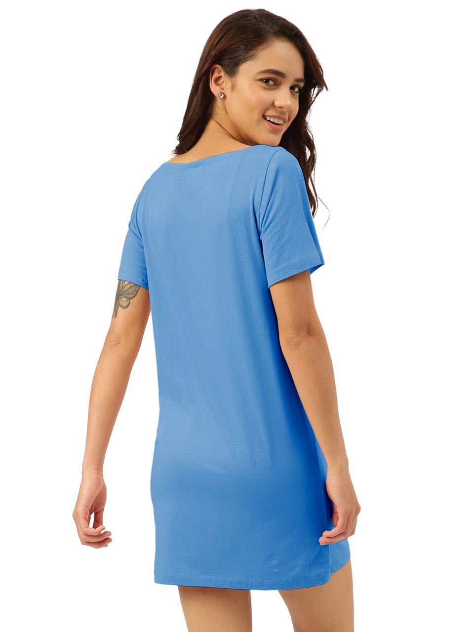 Plain blue best sale t shirt dress