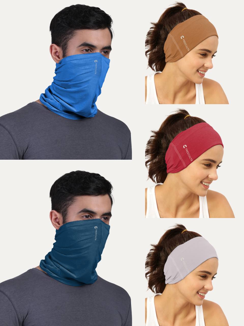 Unisex Organic Bandana Masks - Plain (Pack of 5)