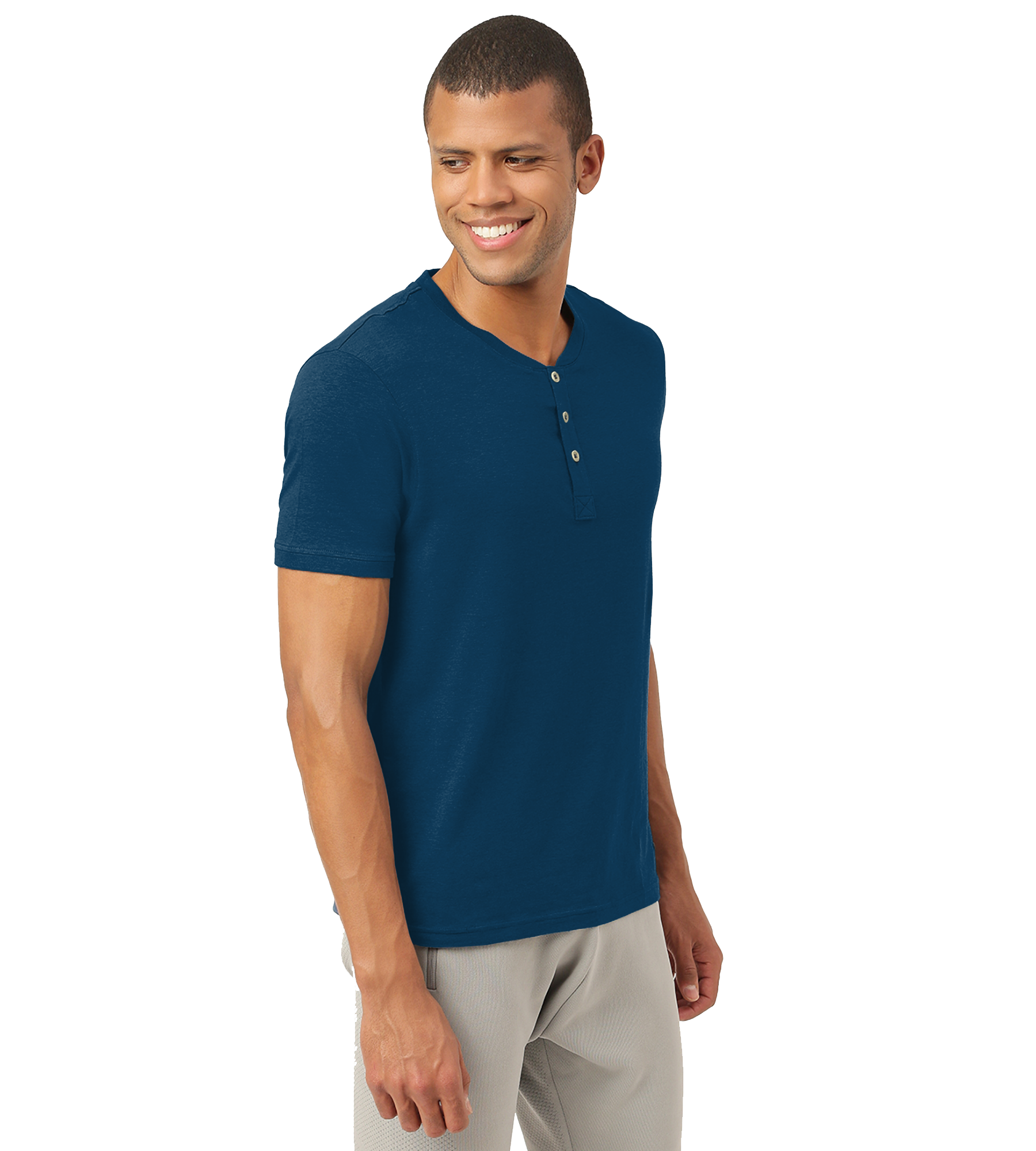 Sapphire Blue Henley 2.0 - Half Sleeves (Pack Of 1)