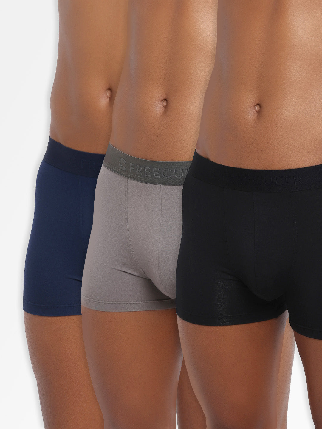 Men's Micro Modal & Elastane Trunk in Solid Waistband (Pack of 3) - freecultr.com