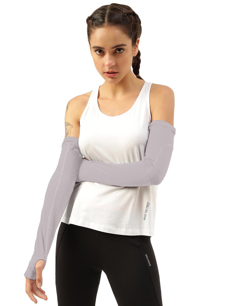 Unisex White Arm Sleeves (Pack of 2)