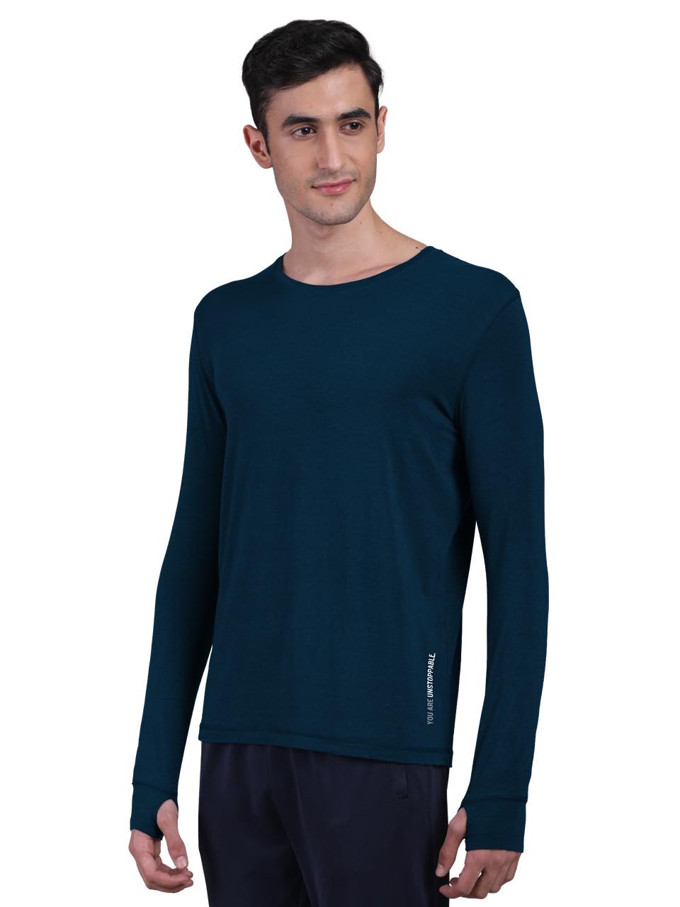 Sapphire Blue Men's Organic Bamboo Skins (Full Sleeves-Undershirt, Loungewear, Sleepwear) - Pack Of 1