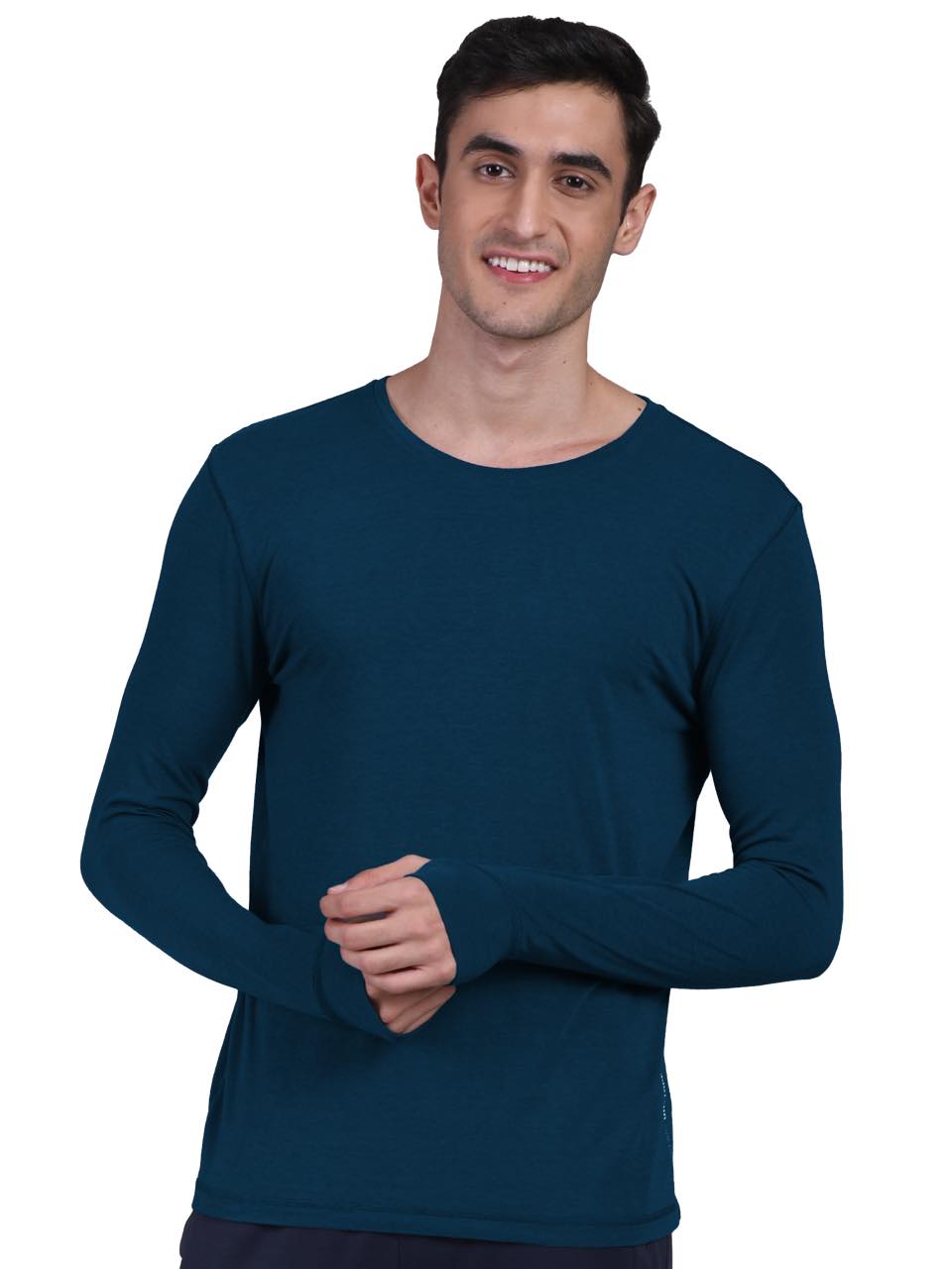 Sapphire Blue Men's Organic Bamboo Skins (Full Sleeves-Undershirt, Loungewear, Sleepwear) - Pack Of 1