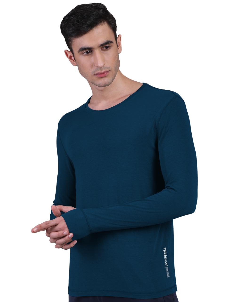 Sapphire Blue Men's Organic Bamboo Skins (Full Sleeves-Undershirt, Loungewear, Sleepwear) - Pack Of 1