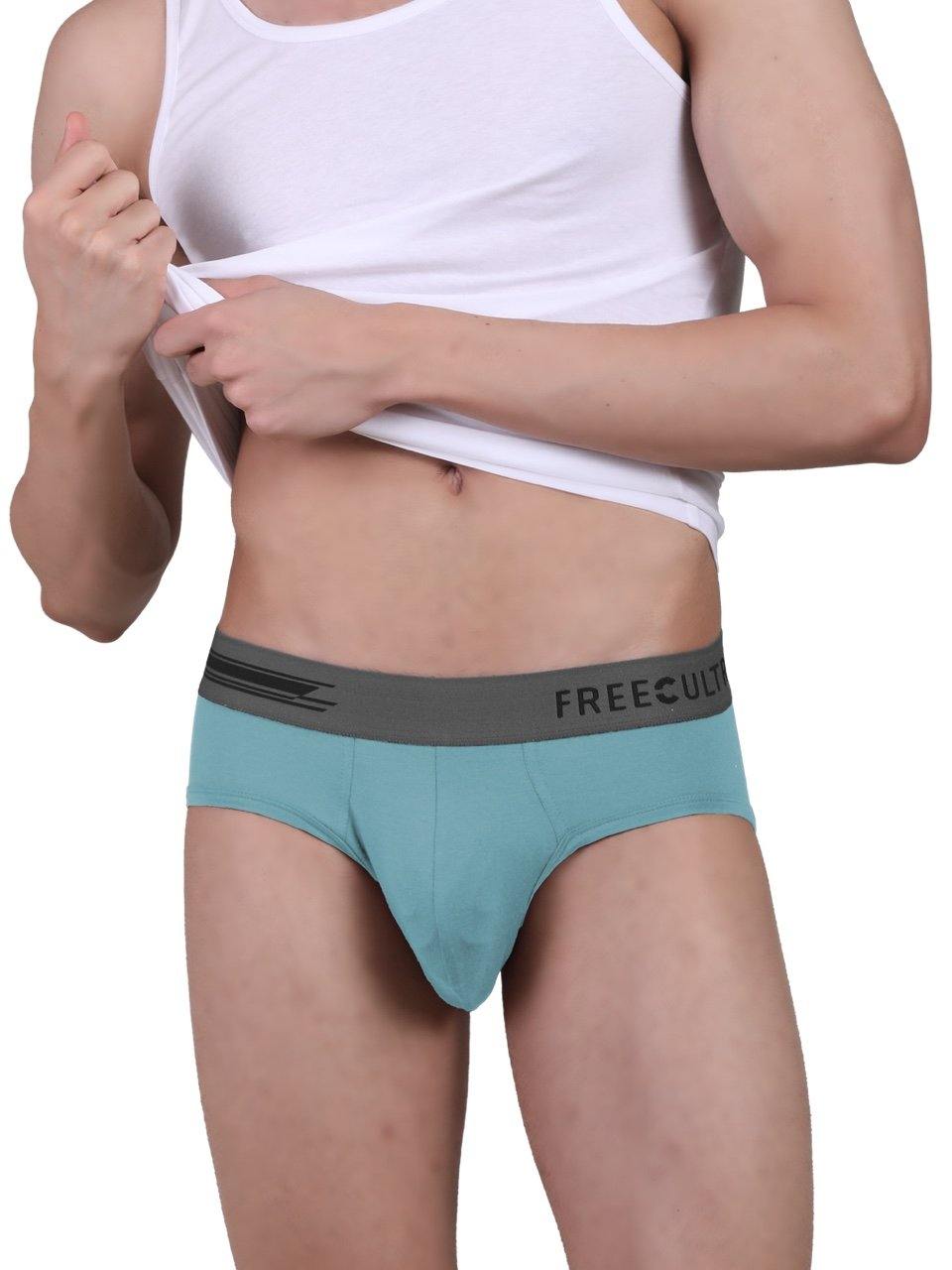 Summer Cool Collection - Men's Micro Modal & Elastane Brief in Contrast Waistband (Pack of 3) - freecultr.com