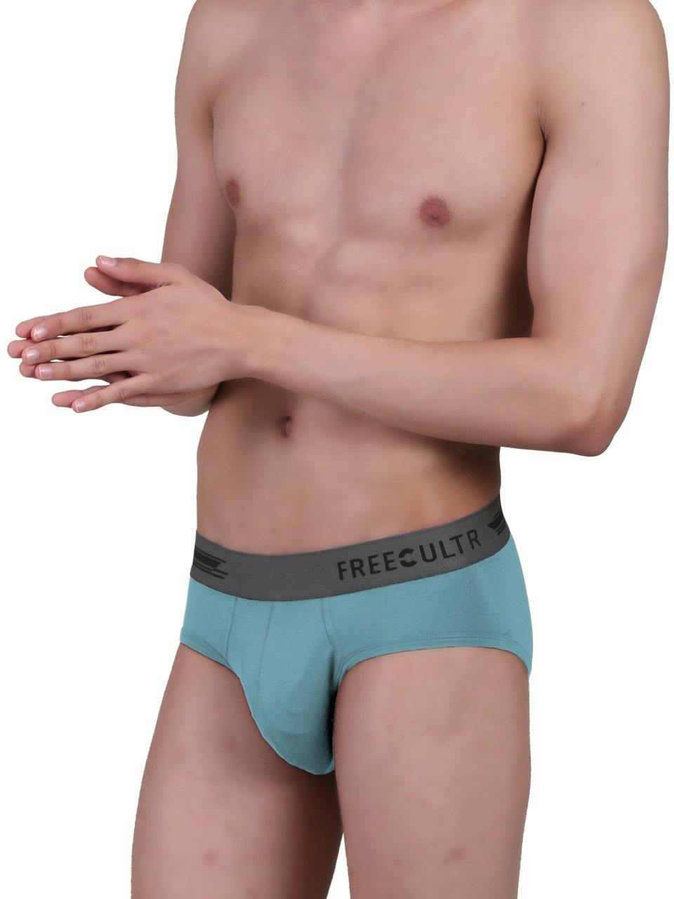 Summer Cool Collection - Men's Micro Modal & Elastane Brief in Contrast Waistband (Pack of 3) - freecultr.com