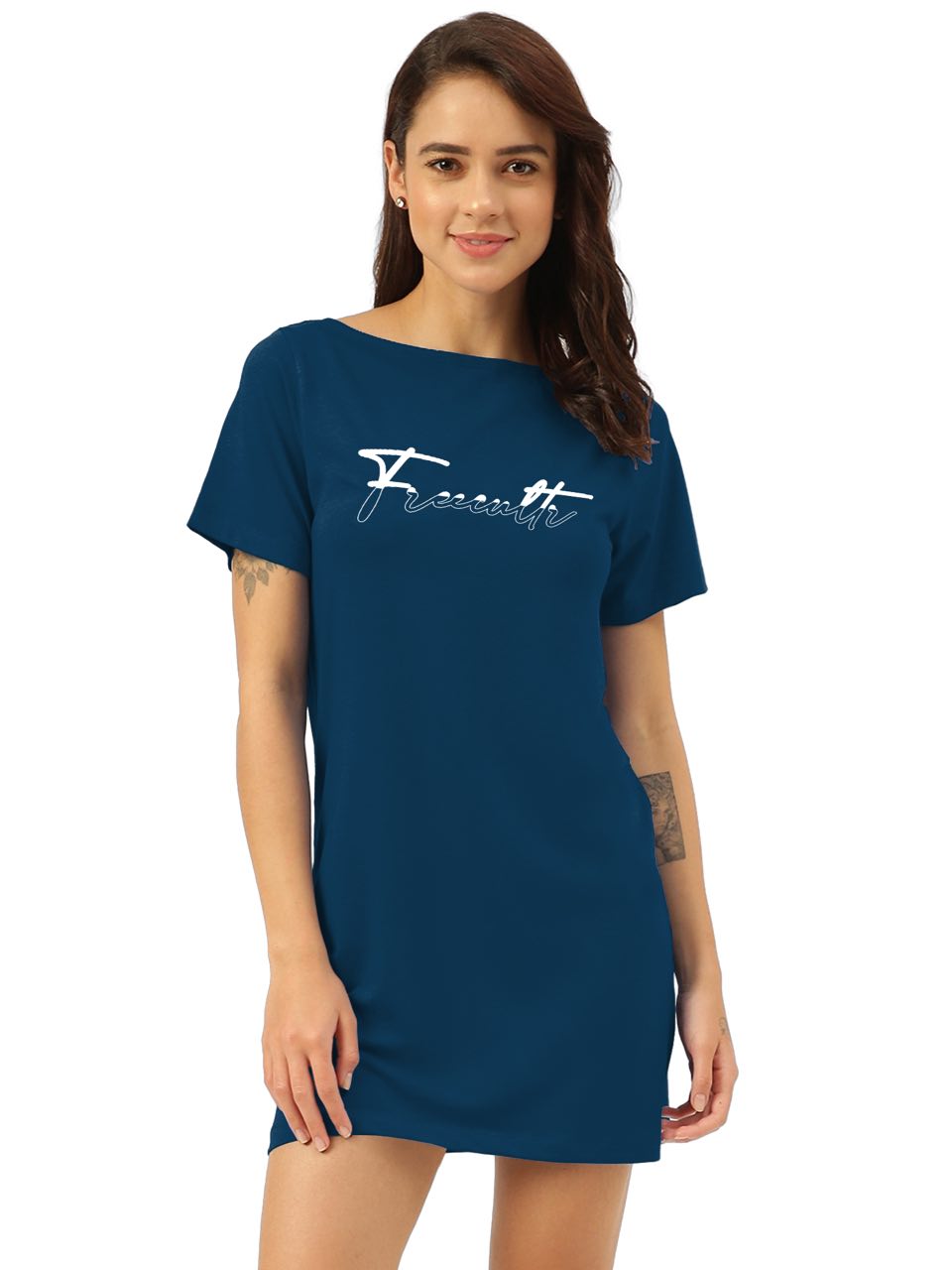 Sapphire Blue Twin Skin Women's T-Shirt Dress (Pack Of 1)
