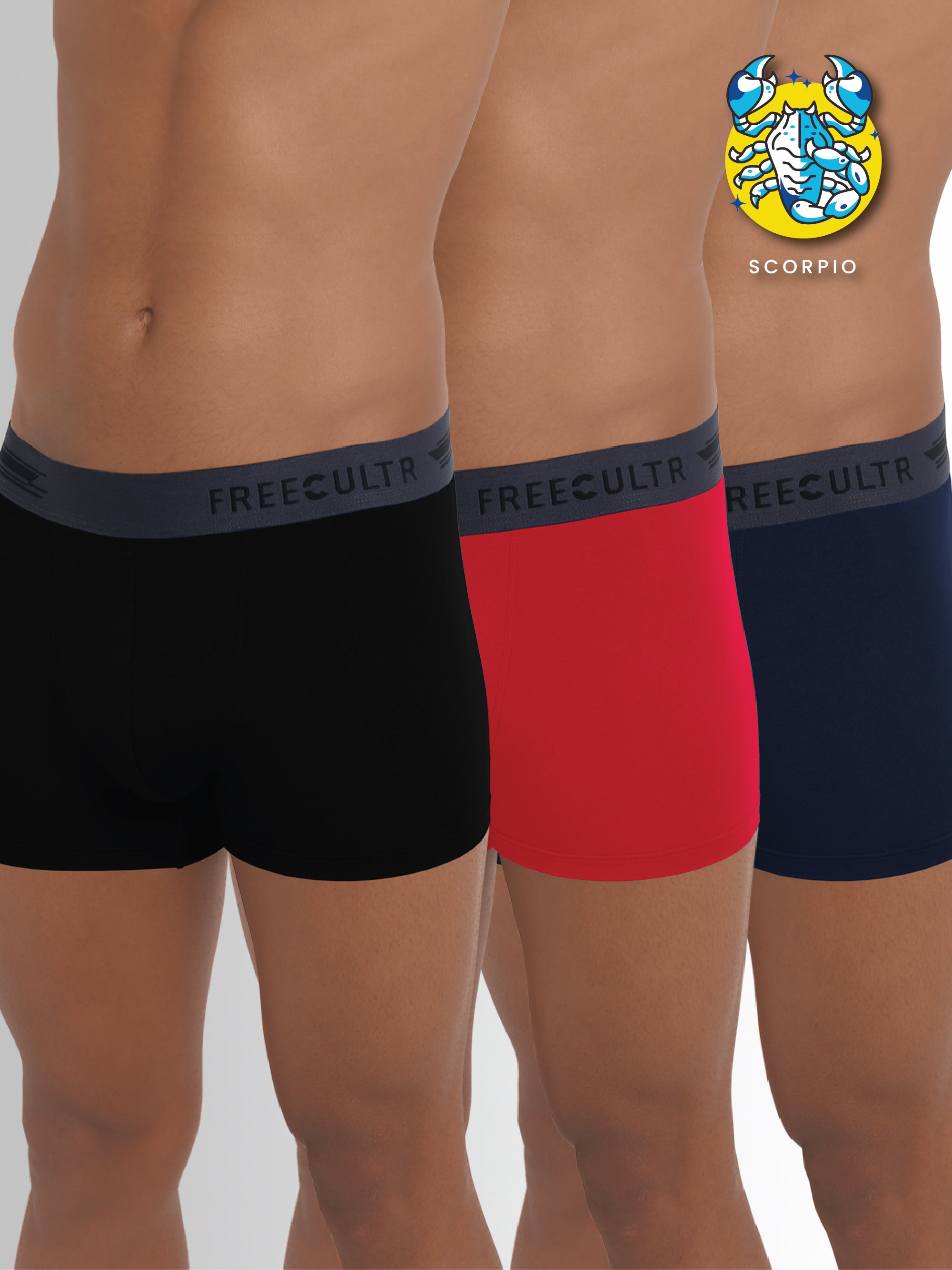 Micromodal Trunks for Scorpio Zodiac Sign (Pack of 3)