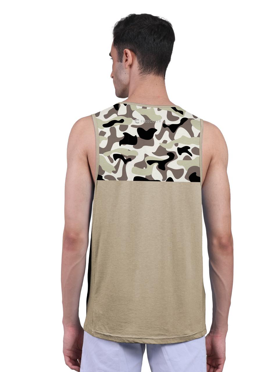 Sand Active Vest Front Yoke Camouflage Regular Organic Bamboo Vest - Active Fit (Pack Of 1)