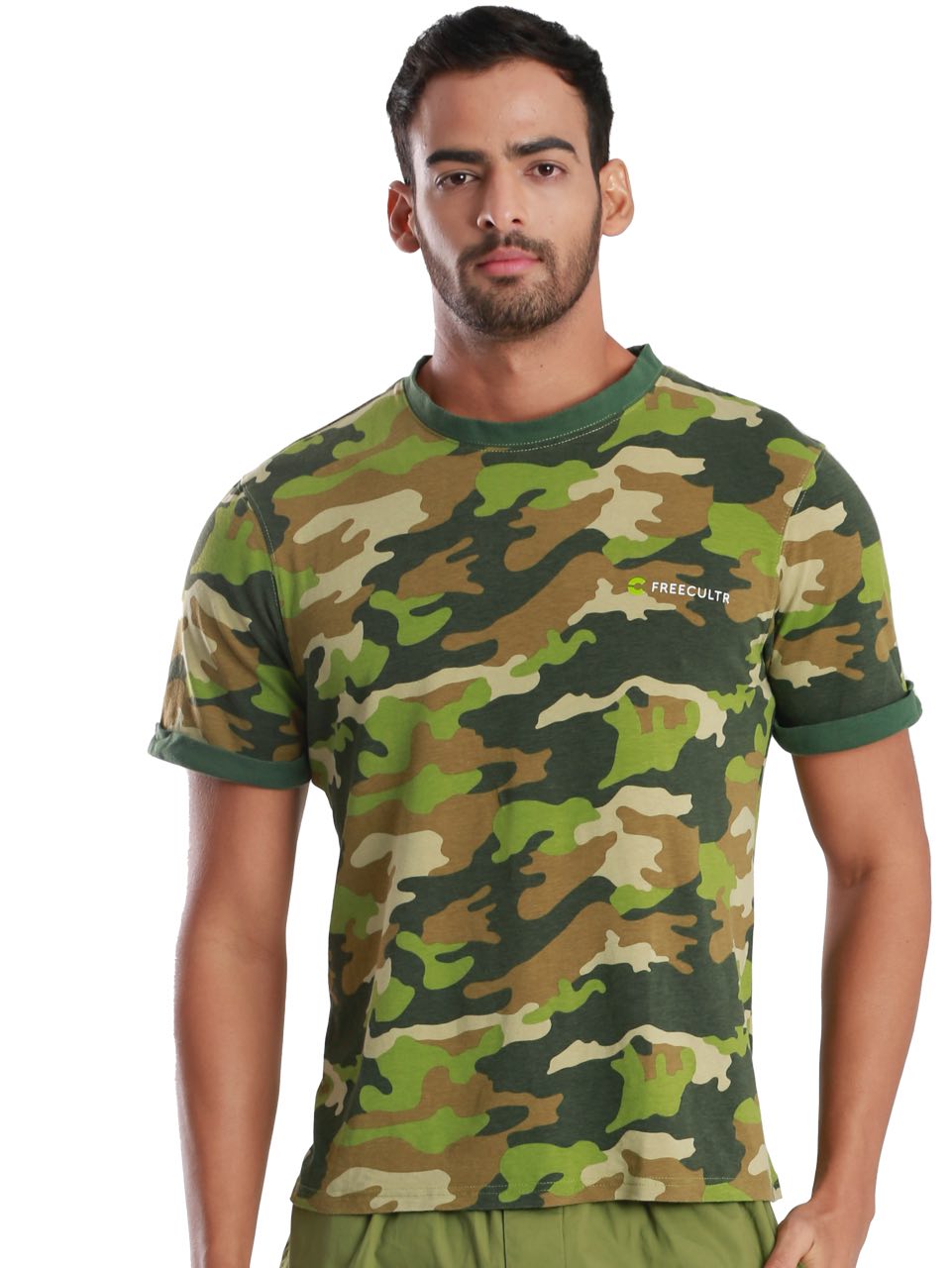 Camo Printed Organic Bamboo T-Shirt (Pack Of 1)