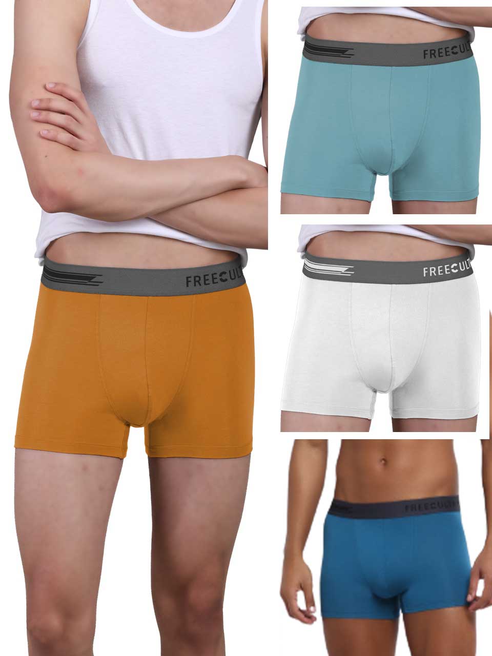 Summer Special Men's Micro Modal Trunk in Contrast Waistband (Pack of 4)