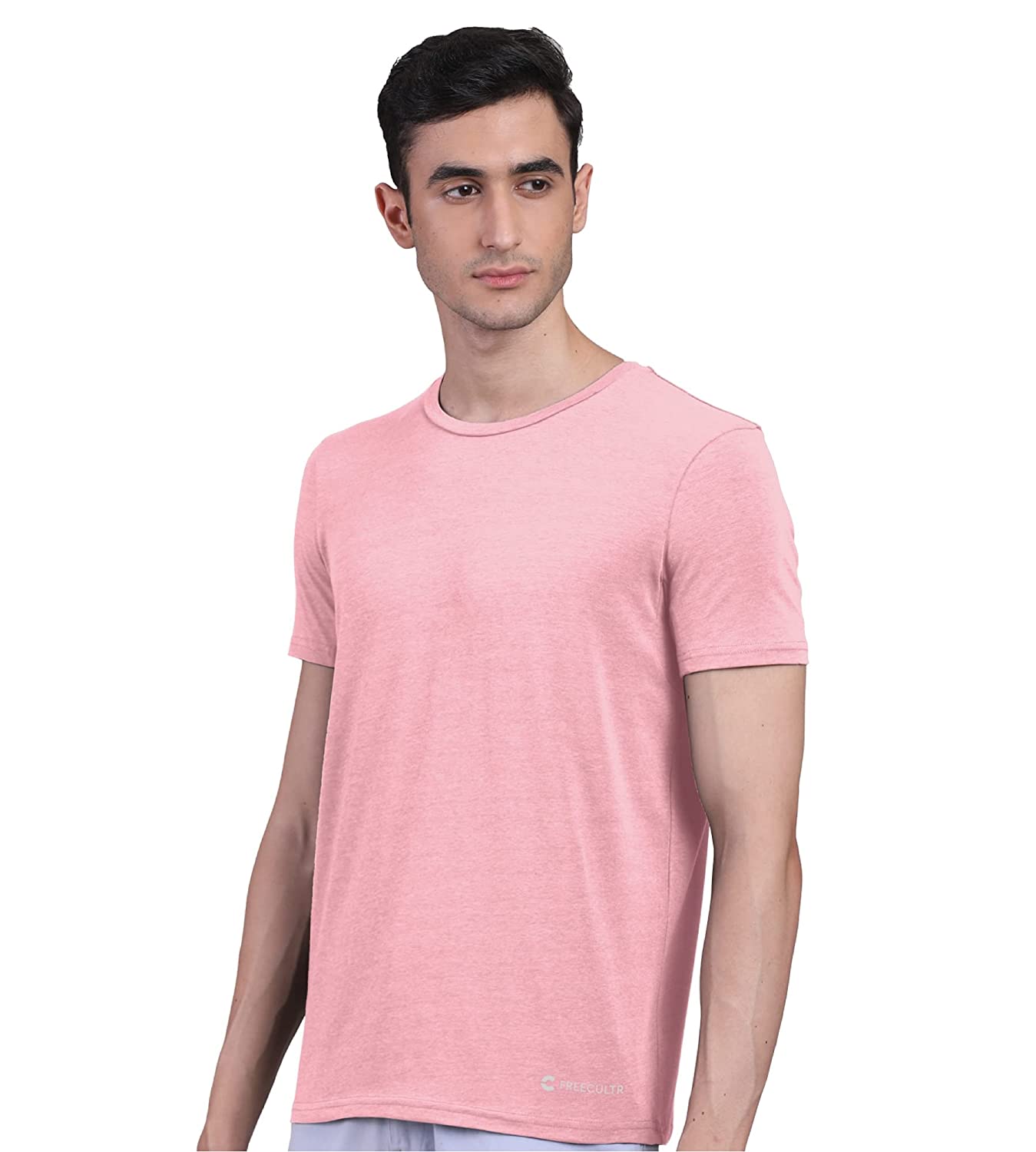 Peach Men's Half Sleeves Bamboo Undershirts (Loungewear & Sleepwear) - Pack Of 1