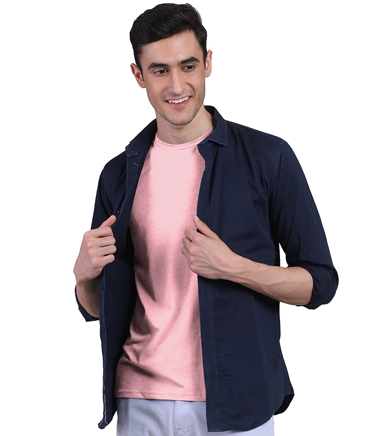 Peach Men's Half Sleeves Bamboo Undershirts (Loungewear & Sleepwear) - Pack Of 1