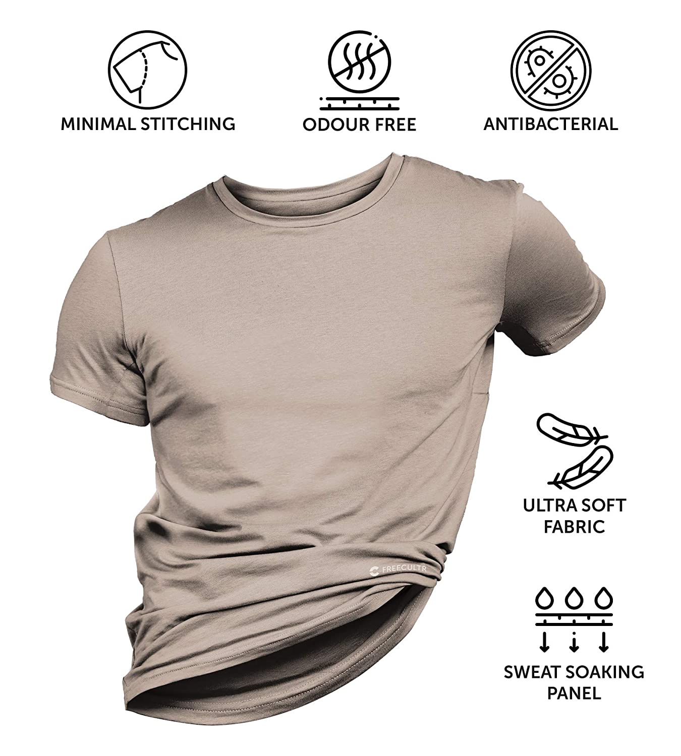 Sand Men's Half Sleeves Bamboo Undershirts (Loungewear & Sleepwear) - Pack Of 1