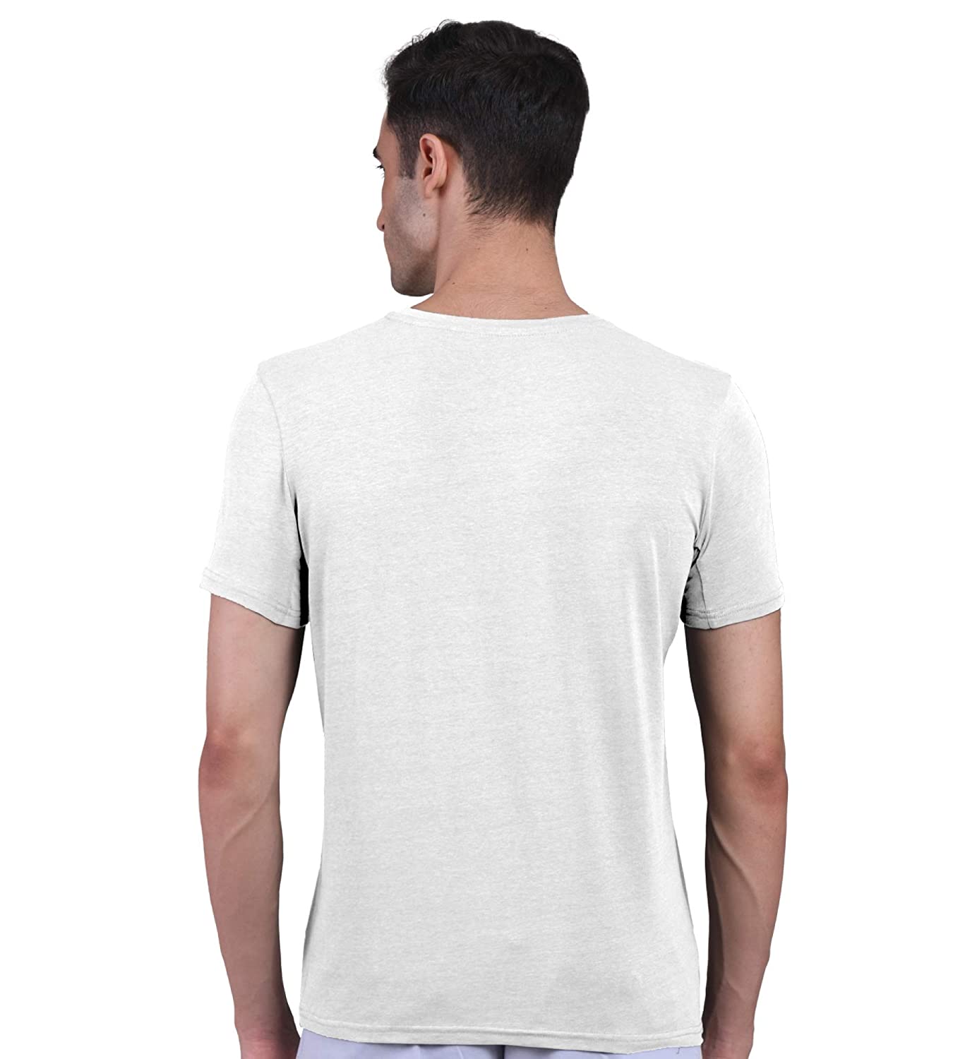 White Men's Half Sleeves Bamboo Undershirts (Loungewear & Sleepwear) - Pack Of 1